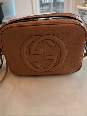 Gucci Pebbled Leather Interior Tag - Brown